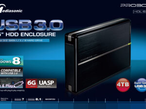 EXTERNAL HDD CASE USB3.0 3.5INCH SATA ALUMINIUM BLACK W/CABLE